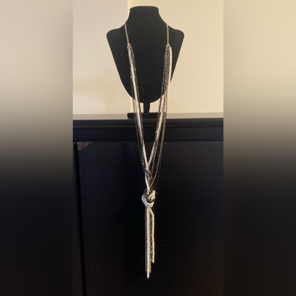 The Limited Black and White Necklace with Elegant Pendant